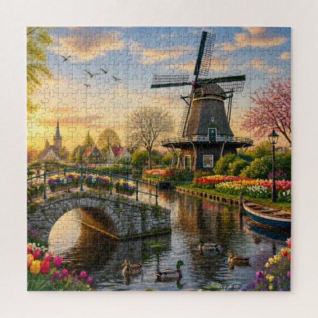 Niederländisches Windmühlenkanal-Puzzle (Vertikal)