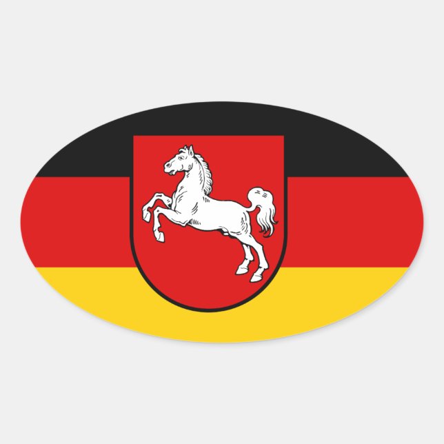 Niedersachsen (Deutschland) Ovaler Aufkleber (Vorderseite)