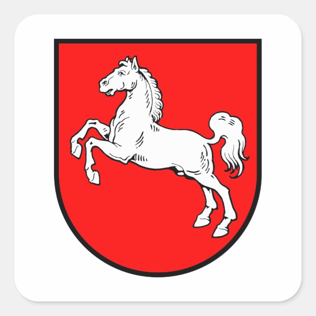 Niedersachsen Wappen Quadratischer Aufkleber (Vorderseite)