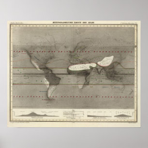 Niederschlag-Weltkarte Poster