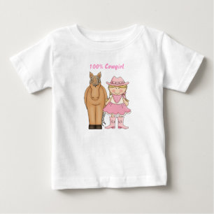 Niedlich 100% Cowgirl und Horse Baby T - Shirt