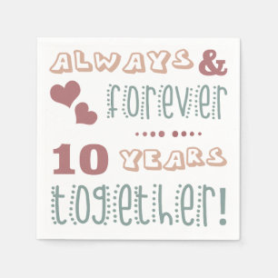 Niedlich 10. Hochzeitstag Serviette