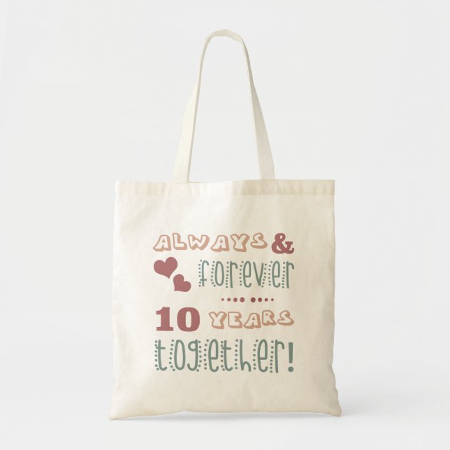 Niedlich 10. Hochzeitstag Tragetasche (Vorne)