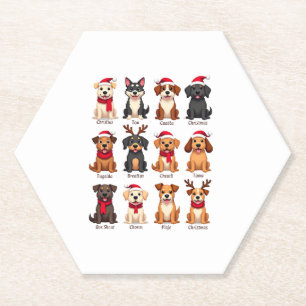 Niedlich 12 Hunde Weihnachten Hund Liebhaber Weihn Untersetzer