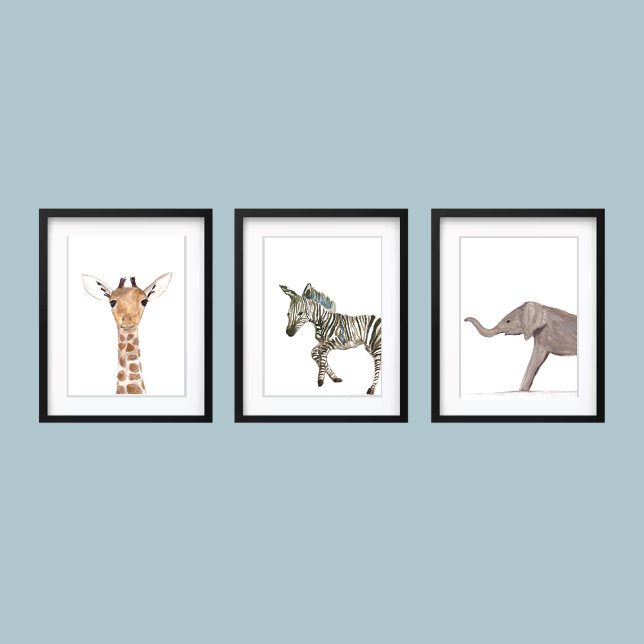 Niedlich 16x20 Safari Jungle Animal Watercolor Kin Bilderwand Sets (Von Creator hochgeladen)