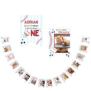 Niedlich 1. Geburtstag 12 Monat Foto Meilenstein J Wimpelkette