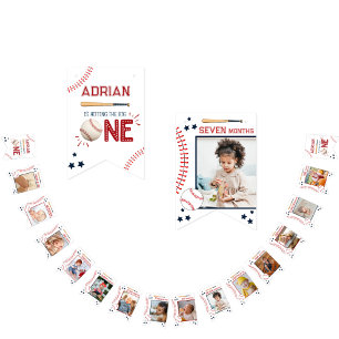 Niedlich 1. Geburtstag 12 Monat Foto Meilenstein J Wimpelkette