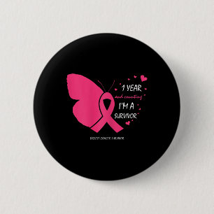 Niedlich 1 Jahr Brustkrebs - Gratis Pink Survivor  Button