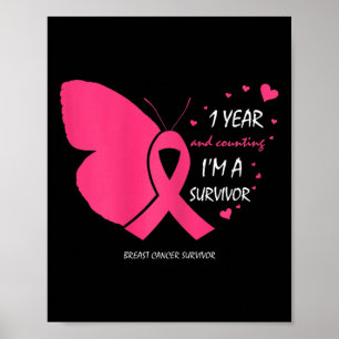 Niedlich 1 Jahr Brustkrebs - Gratis Pink Survivor Poster