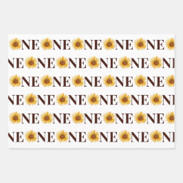 Niedlich 1 Sonnenblume 1. Geburtstag Geschenkpapier Set