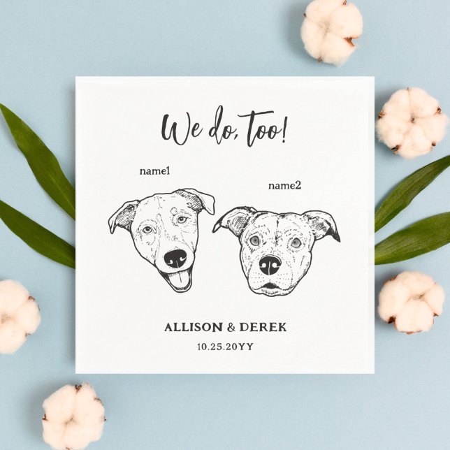 Niedlich 2 Hunde Haustiere Wir tun zu Hochzeit Serviette (Von Creator hochgeladen)