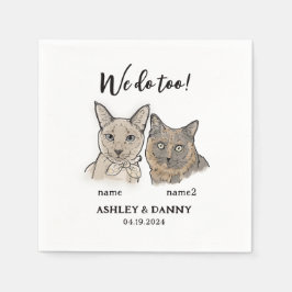 Niedlich 2 Katzen Gesichtspferd Wir machen zu Cock Serviette