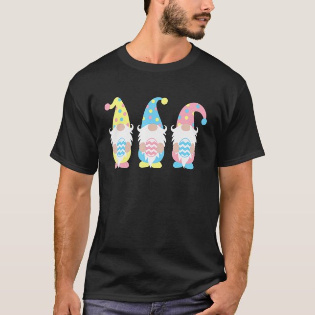 Niedlich 3 Ostergnomen Pastel Frühlingseier Happy  T-Shirt (Vorderseite)