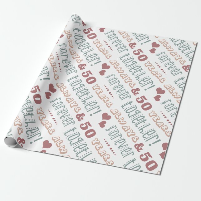 Niedlich 50. Hochzeitstag Geschenkpapier (Ungerollt)