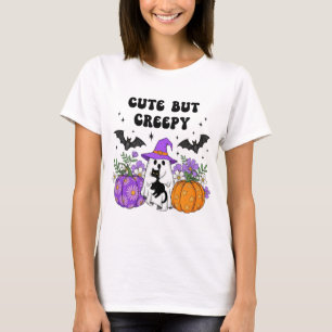 Niedlich aber Creepy - Geist mit schwarzer Katze, T-Shirt