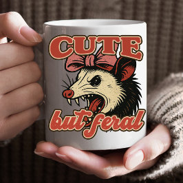Niedlich aber Feral Possum: Vintager sarkastischer Kaffeetasse