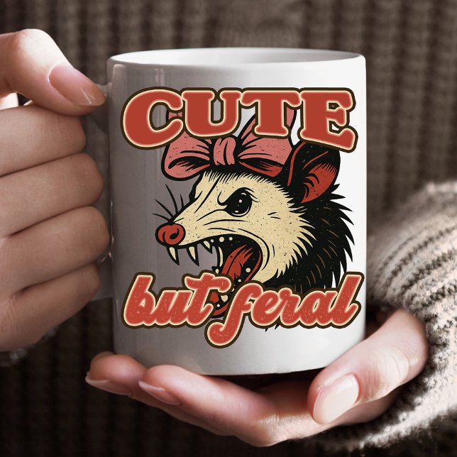 Niedlich aber Feral Possum: Vintager sarkastischer Kaffeetasse (This cute but feral possum design is made for anyone who loves sarcasm with style!)