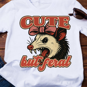 Niedlich aber Feral Possum: Vintager sarkastischer T-Shirt