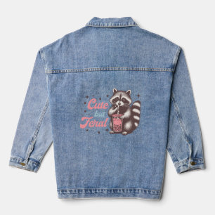Niedlich-aber-feral Retro Funny Raccoon Jeansjacke