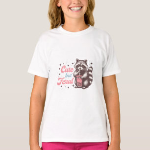 Niedlich-aber-feral Retro Funny Raccoon T-Shirt
