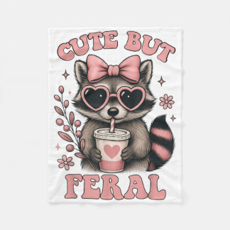 Niedlich aber Ferry Raccoon Sungles Funny Meme Som Fleecedecke