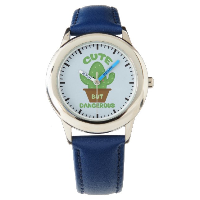 Niedlich, aber gefährlich - Kawaii Cactus - Funny Armbanduhr (Vorderseite)