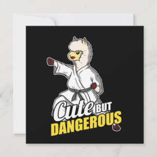 Niedlich aber gefährlich Llama Alpaca Karate Kung  Einladung
