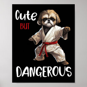 Niedlich aber gefährlich Shih Tzu Karate Kung Fu B Poster
