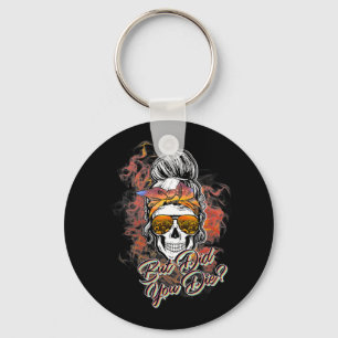 Niedlich, aber haben Sie den Messy Bun Sugar Skull Schlüsselanhänger