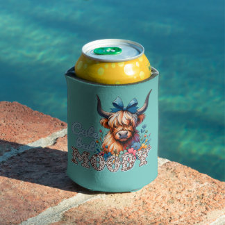 "Niedlich, aber launisch" Retro Kuh Floral Wasserf Dosenkühler