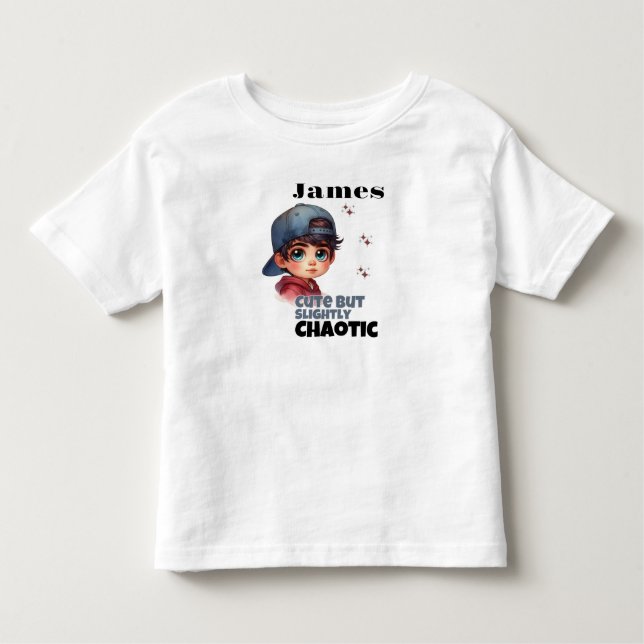 Niedlich, aber leicht chaotischer Junge Kleinkind T-shirt (Vorderseite)