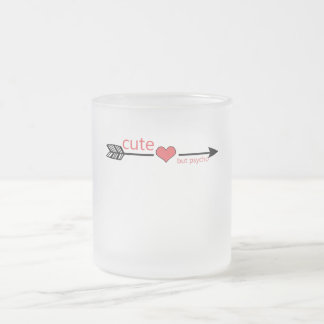 Niedlich, aber Psycho Black Arrow Red Heart Mattglastasse