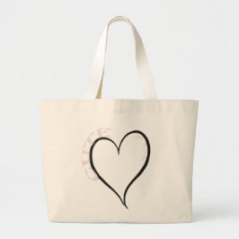 Niedlich, aber Psycho Black Heart Pink Schriftart Jumbo Stoffbeutel