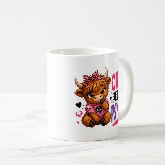 Niedlich aber Psycho Kaffeetasse (VorderseiteRechts)