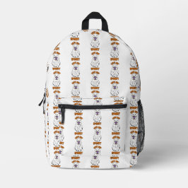 Niedlich, aber Spooky Halloween Ghost Holing a Pum Bedruckter Rucksack
