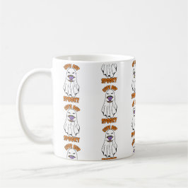 Niedlich, aber Spooky Halloween Ghost Holing a Pum Kaffeetasse