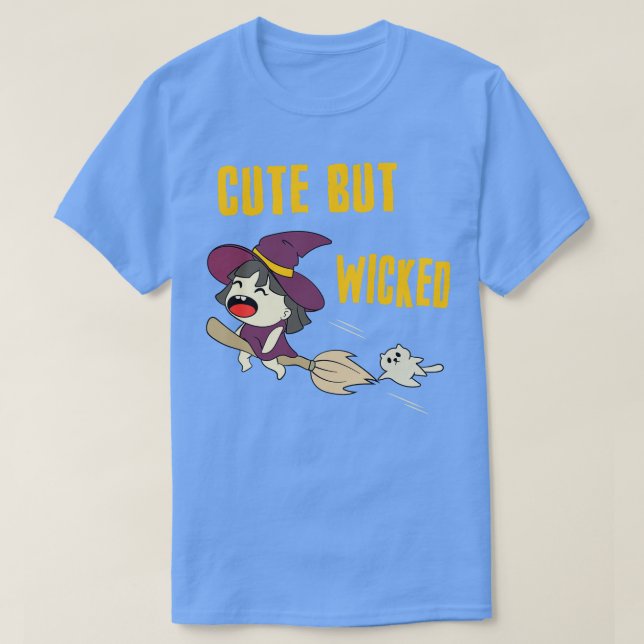 Niedlich, aber wackelig Chibi Hexe Halloween T-Shirt (Design vorne)