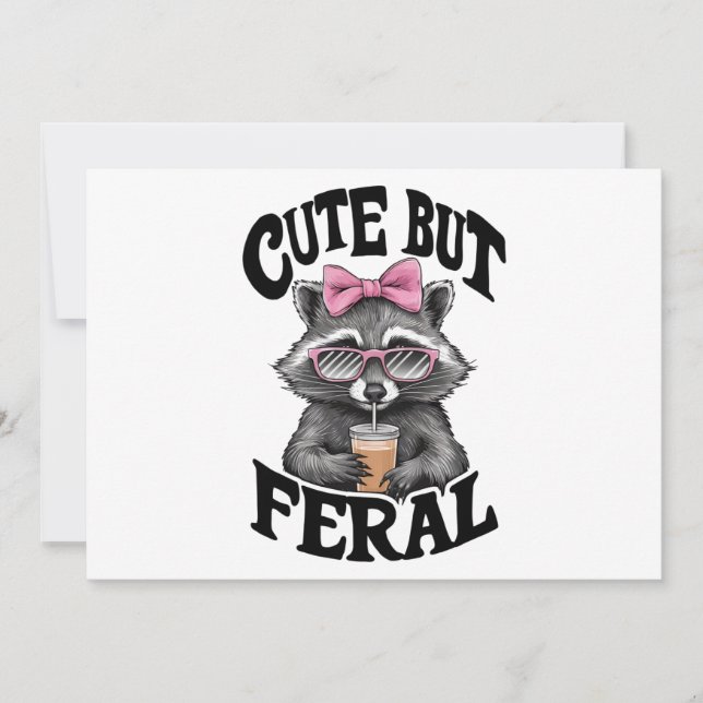 Niedlich aber Wild Racoon mit Sonnenbrille Racoon Einladung (Vorderseite)