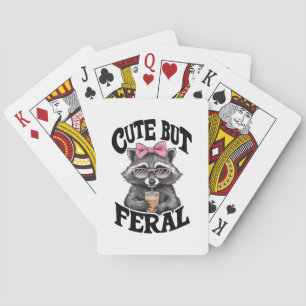 Niedlich aber Wild Racoon mit Sonnenbrille Racoon Spielkarten