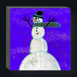 Niedlich Abstrakt Art Snowman Holzkisten Schild<br><div class="desc">Mein niedliches abstraktes Schneemobil macht diese Holzkiste zu einem einzigartigen Werk der Weihnachtskunst!</div>