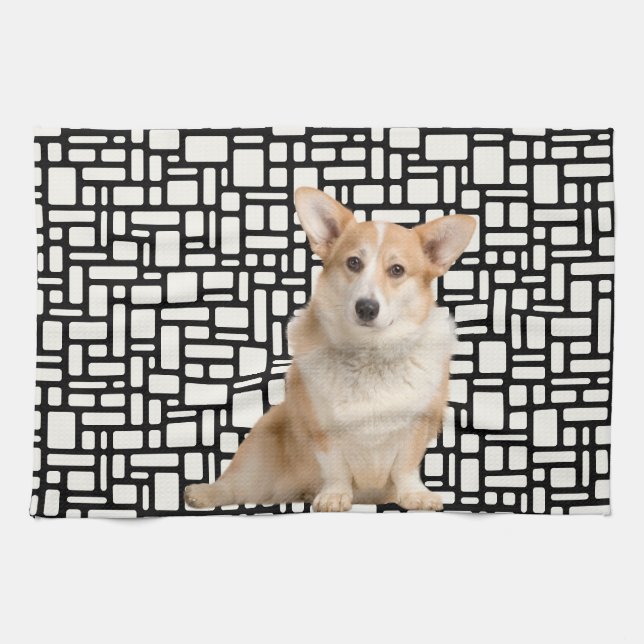Niedlich Abstrakt Corgi Geschirrtuch (Horizontal)