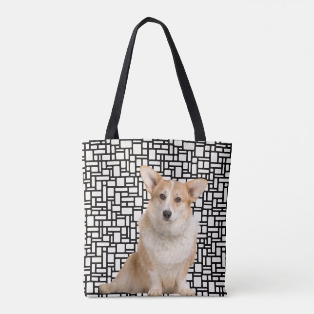 Niedlich Abstrakt Corgi Tasche (Rückseite)