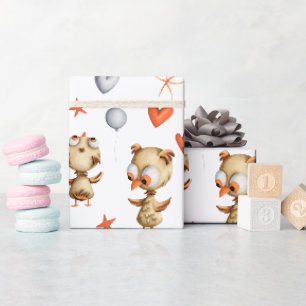 Niedlich Adorable Baby Owl Kids Geschenkpapier