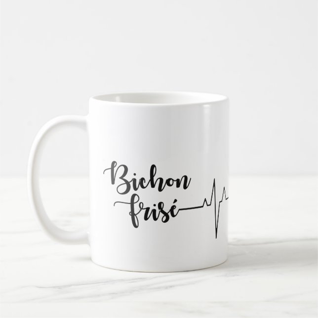 Niedlich Adorable Bichon Frisé Valentine's Heartbe Kaffeetasse (Links)
