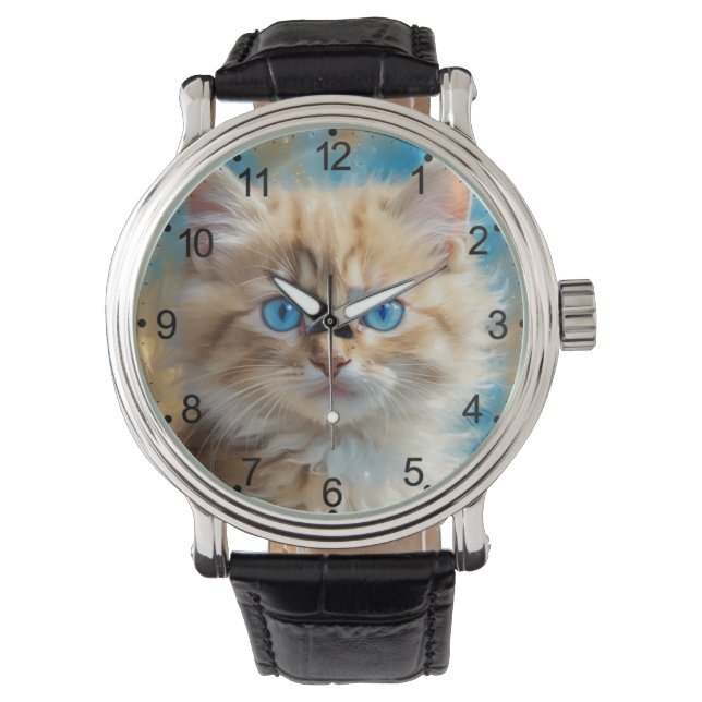 Niedlich Adorable Cat-37823 Armbanduhr (Vorderseite)