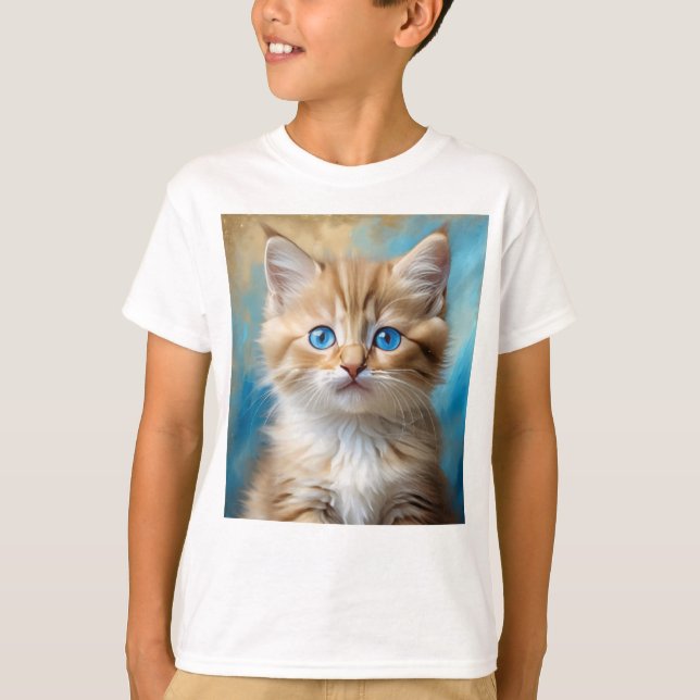 Niedlich Adorable Cat Portrait T-Shirt (Vorderseite)