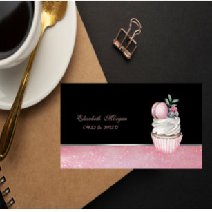 Niedlich Adorable Elegante ,Macaron Cupcake Bäcker Visitenkarte