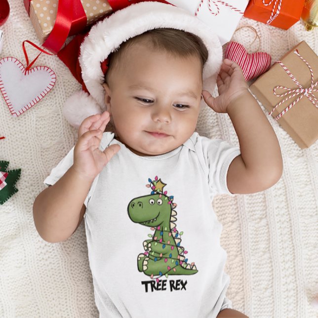 Niedlich Adorable frohe Weihnachtsbaum REX Baby T-shirt (Von Creator hochgeladen)