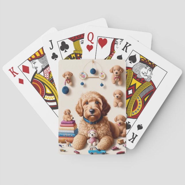 Niedlich Adorable Goldendoodle Spielkarten (Rückseite)