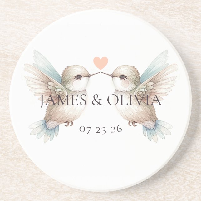 Niedlich Adorable Hummingbird Getränkeuntersetzer (Vorne)